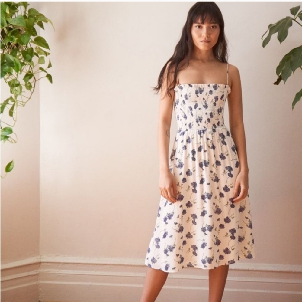 Reformation Blue Floral Midi Dress - Picture 3 of 7